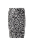 Marble-print leather skirt