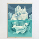 Swimming Polar Bear + Posterleiste