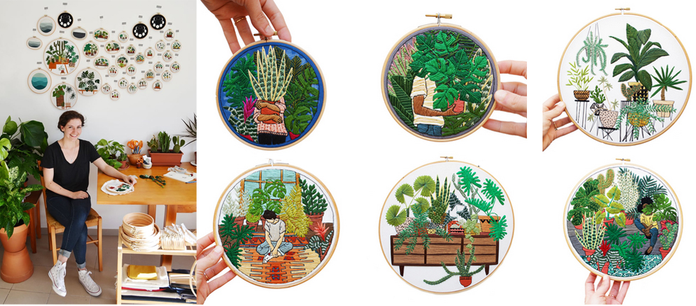 Stickereien und Embroidery von Sarah K Benning mit Pflanzen und botanischen Motiven mit DIY Tutorials